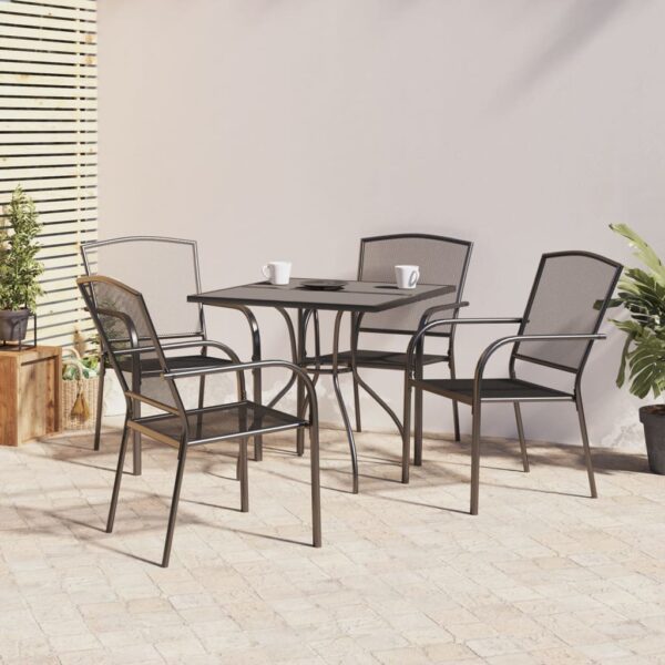 HomeDiscount-5 Piece Garden Dining Set Anthracite Steel