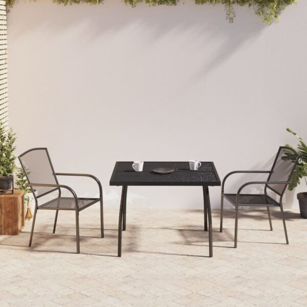 HomeDiscount-3 Piece Garden Dining Set Anthracite Steel