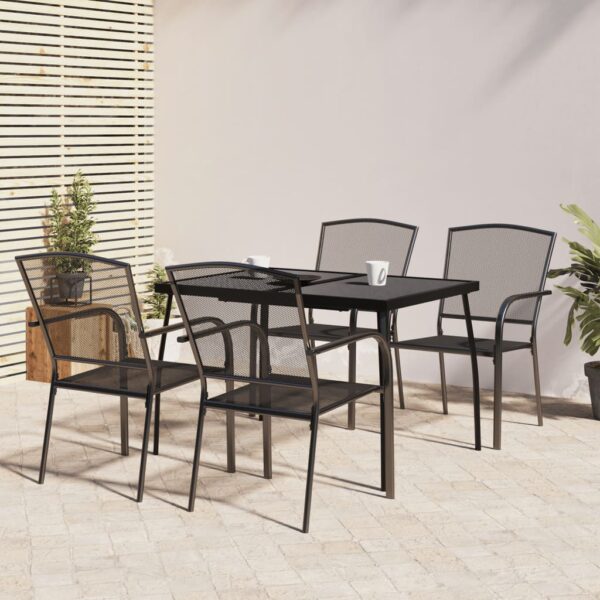 HomeDiscount-5 Piece Garden Dining Set Anthracite Steel