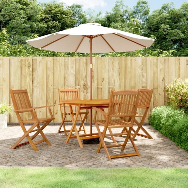 HomeDiscount-5 Pieces Garden Dining Set Solid Wood Acacia