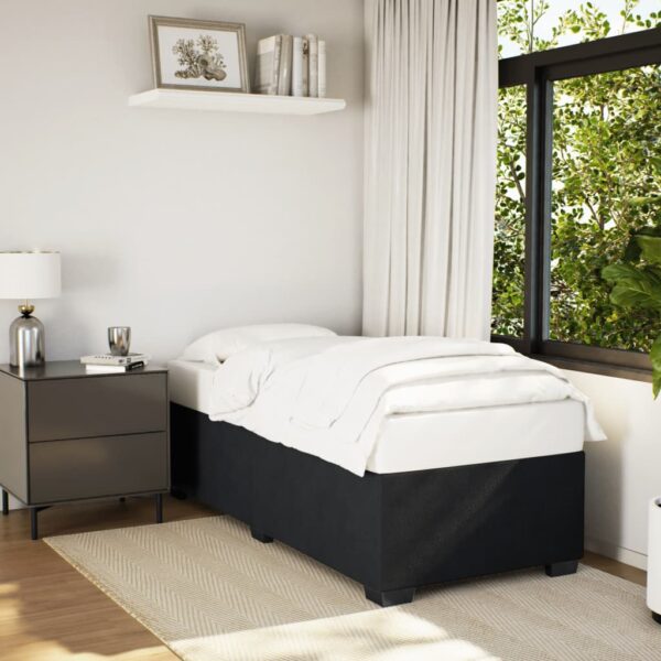 HomeDiscount-Bed Frame without Mattress Black King Single Velvet