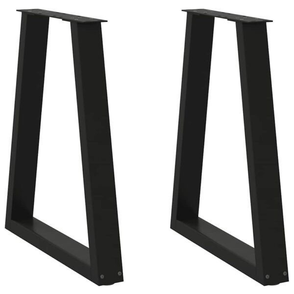 HomeDiscount-Coffee Table Legs V-Shape 2 pcs Black 60x(72-73) cm Steel