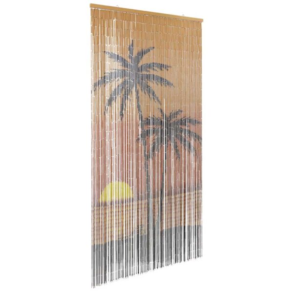 HomeDiscount-Insect Door Curtain Palm Tree Print 90x220 cm Bamboo