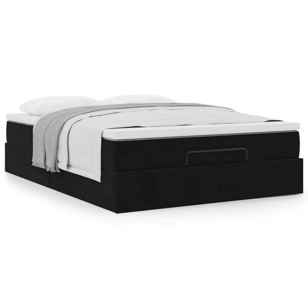 HomeDiscount-Ottoman Bed with Mattress Black Queen Velvet