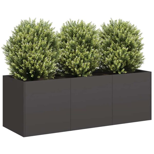 HomeDiscount-Planter Black 120x40x40 cm Cold-rolled Steel