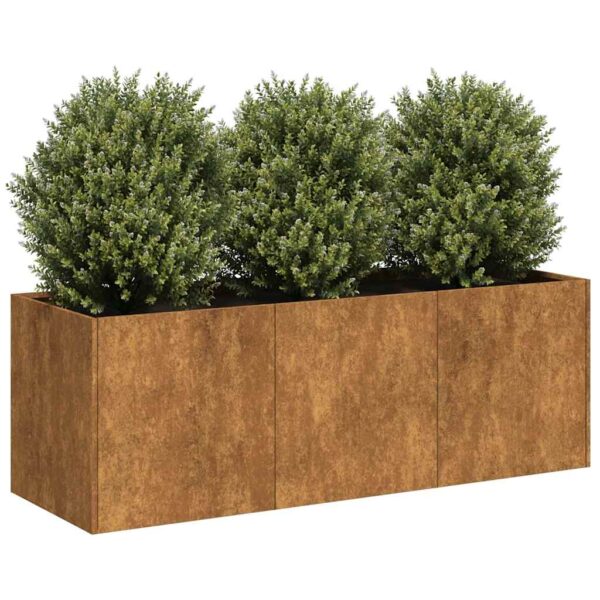 HomeDiscount-Planter Rusty 120x40x40 cm Weathering Steel