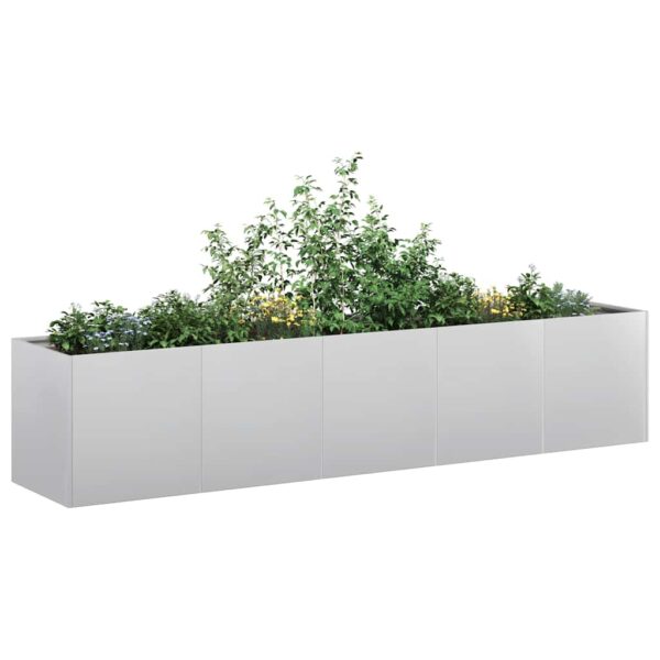 HomeDiscount-Planter 200x40x40 cm Galvanised Steel