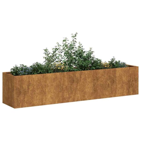 HomeDiscount-Planter Rusty 200x40x40 cm Weathering Steel