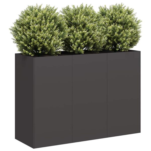 HomeDiscount-Planter Black 120x40x80 cm Cold-rolled Steel