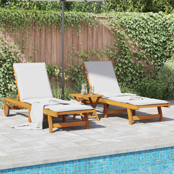 HomeDiscount-Sun Loungers 2 pcs Solid Wood Acacia