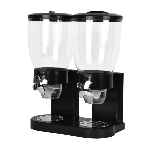 HomeDiscount-Double Cereal Dispenser Dry Food Black