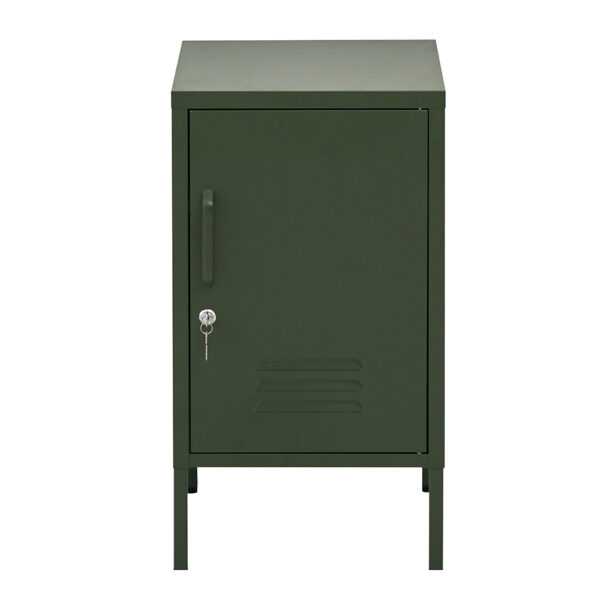 HomeDiscount-Bedside Table Metal Cabinet - Green