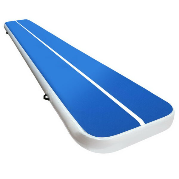 HomeDiscount-5m x 1m Inflatable Air Track Mat 20cm Thick Gymnastic Tumbling Blue And White