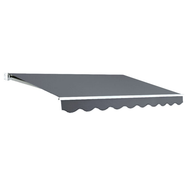 HomeDiscount-Retractable Folding Arm Awning Manual Sunshade 3Mx2.5M Grey