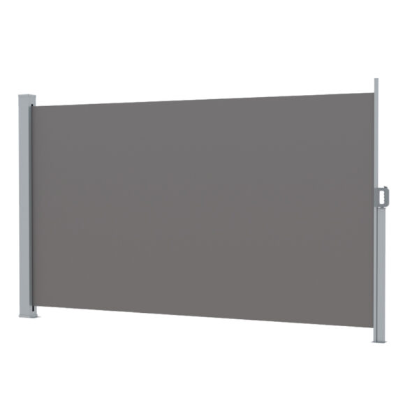 HomeDiscount-Side Awning Sun Shade Outdoor Retractable Privacy Screen 1.8X3M Grey