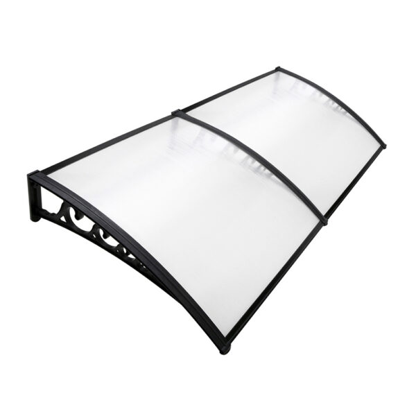 HomeDiscount-Window Door Awning 1mx2.4m Transparent Hollow Sheet Plastic Frame