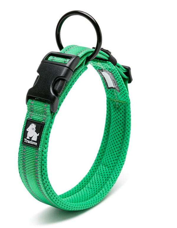 HomeDiscount-Heavy Duty Reflective Dog Collar - Green  XS