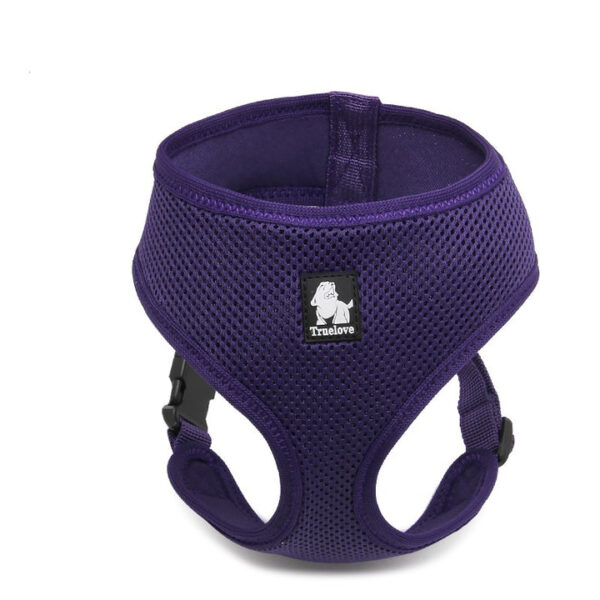 HomeDiscount-Dog Harness with Steel D Ring - Purple  M