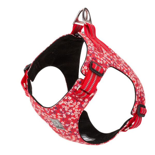 HomeDiscount-Floral Doggy Harness - Red  S