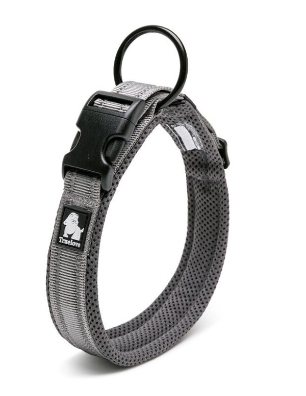 HomeDiscount-Heavy Duty Reflective Dog Collar - Grey  3XL