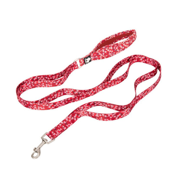 HomeDiscount-Floral Multi Handle Dog Lead - Red  M