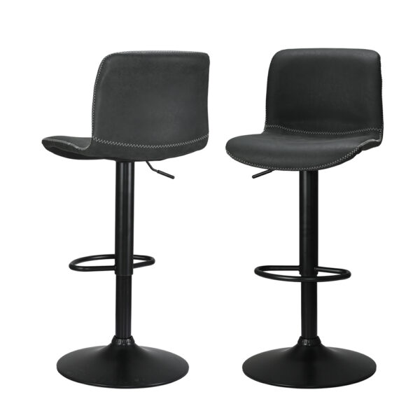 HomeDiscount-2x Bar Stools Kitchen Swivel Bar Stool Gas Lift Chairs Barstools Black