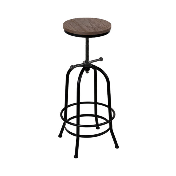 HomeDiscount-Bar Stools Adjustable Wood Chairs