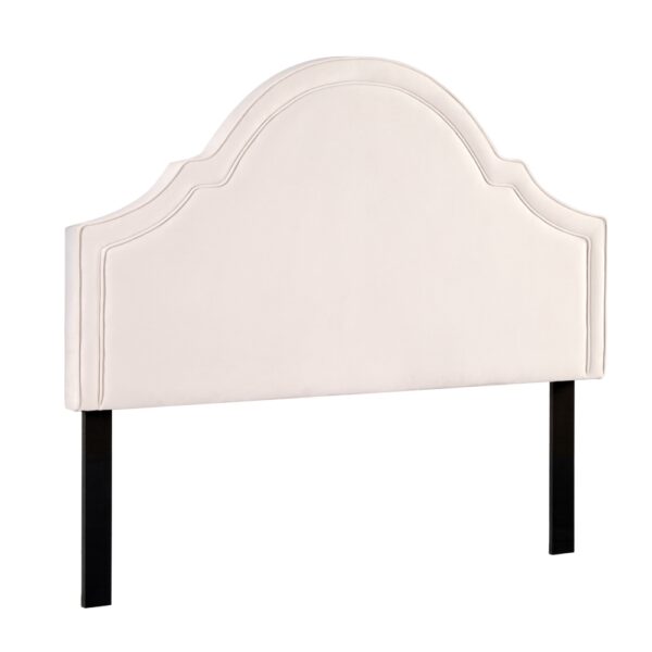 HomeDiscount-Bed Frame Bed Head Headboard Queen Velvet IRIS Beige