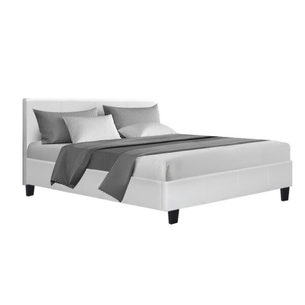 HomeDiscount-Bed Frame Double Size White NEO