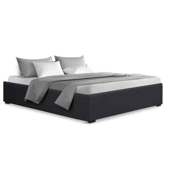 HomeDiscount-Bed Frame Queen Size Gas Lift Base Charcoal TOKI