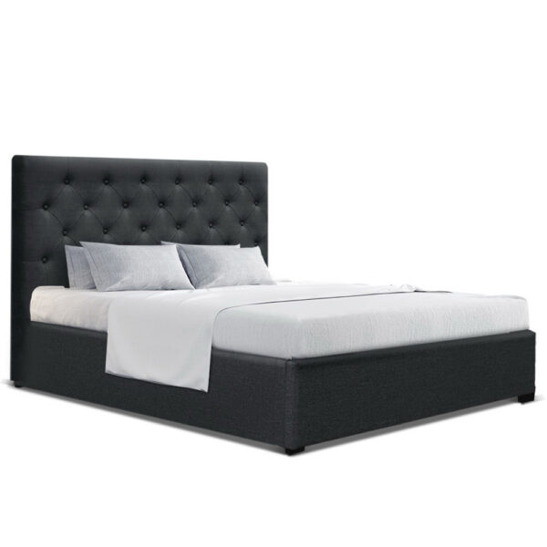 HomeDiscount-Bed Frame Double Size Gas Lift Charcoal VILA