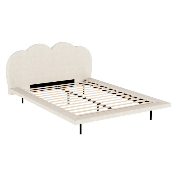 HomeDiscount-Bed Frame Queen Size Boucle Beige SASA