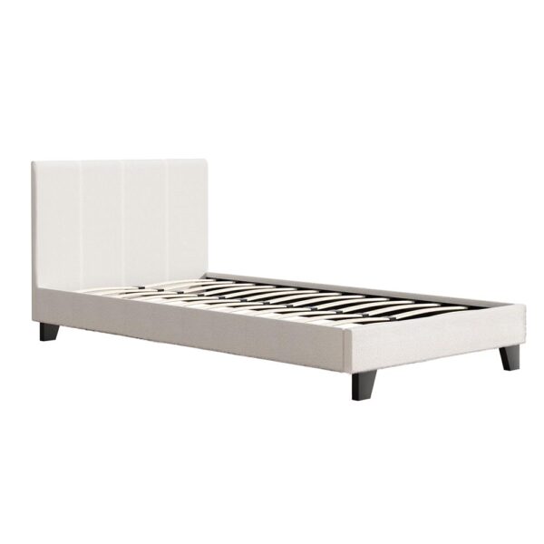 HomeDiscount-Bed Frame King Single Size Boucle NEO