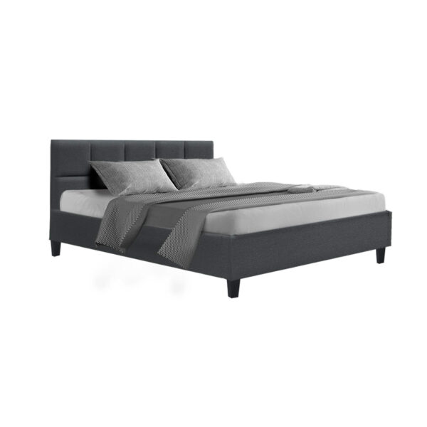 HomeDiscount-Bed Frame Queen Size Charcoal TINO