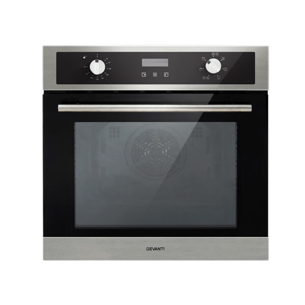 HomeDiscount-Electric Built In Wall Oven 80L Convection Grill Ovens Stainless Steel