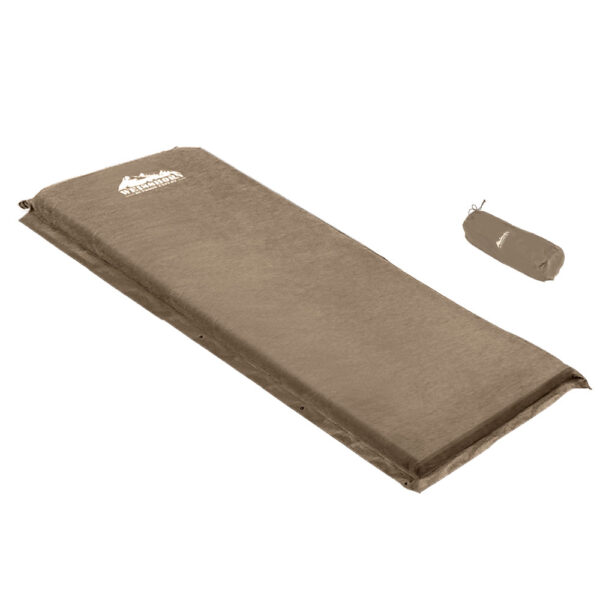 HomeDiscount-Self Inflating Mattress Camping Sleeping Mat Air Bed Single Coffee