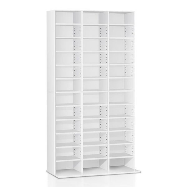 HomeDiscount-Bookshelf CD Storage Rack - BERT White