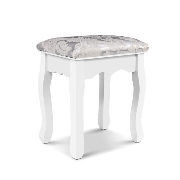 HomeDiscount-Dressing Table Stool Velvet White