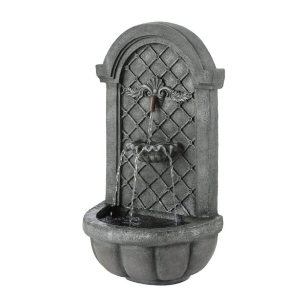 HomeDiscount-Solar Fountain Water Feature Wall Mount Garden Fountains 80CM Grey