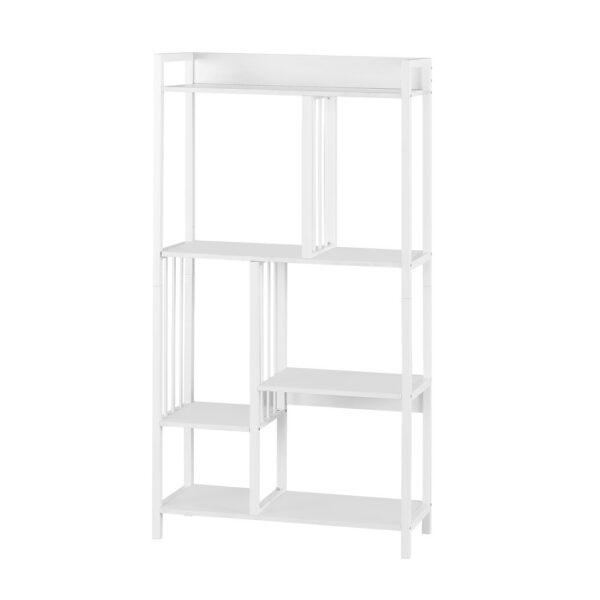 HomeDiscount-Bookshelf Display Shelves 5 Tiers 120cm White