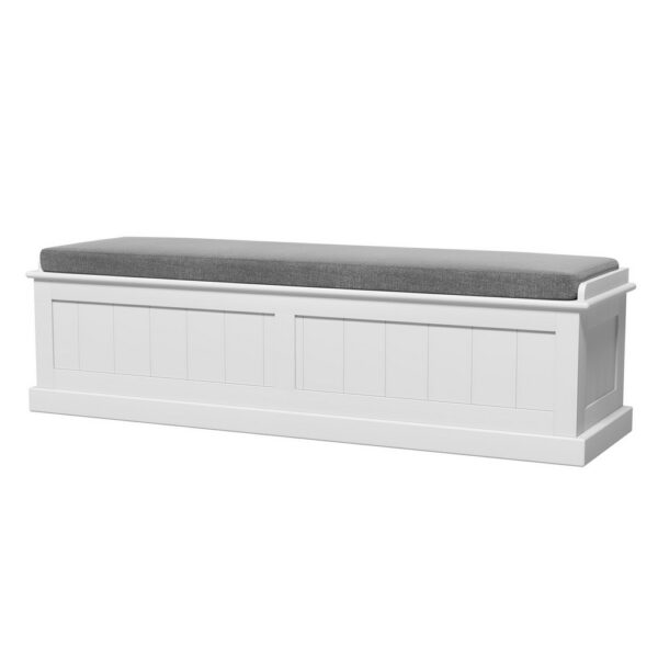 HomeDiscount-Storage Ottoman Blanket Box 140cm Fluted Grey