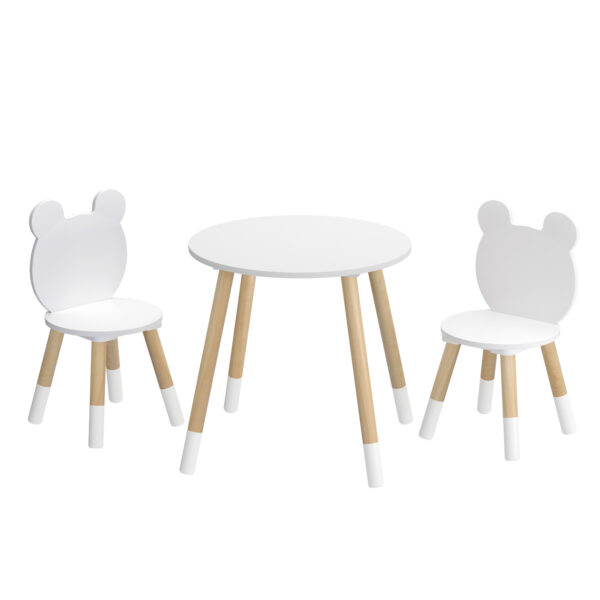 HomeDiscount-3 Piece Kids Table and Chairs Set Activity Playing Study Children Desk