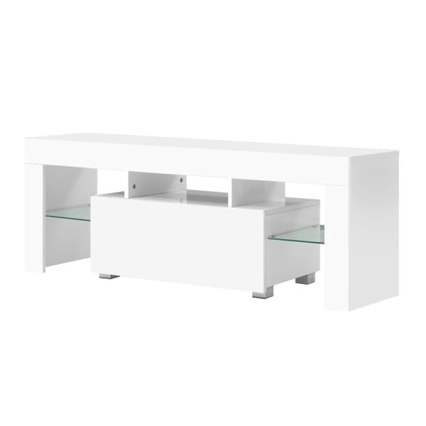 HomeDiscount-Entertainment Unit TV Cabinet LED 130cm White Elo