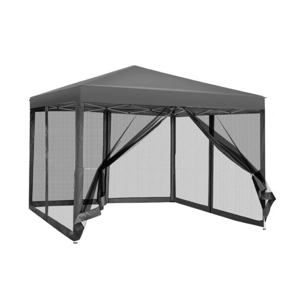 HomeDiscount-Gazebo Pop Up Marquee 3x3m Wedding Party Outdoor Camping Tent Canopy Shade Mesh