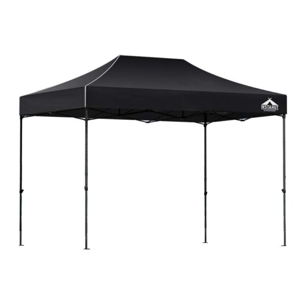 HomeDiscount-Gazebo Pop Up Marquee 3x4.5 Folding Tent 500D Wedding Camping Black