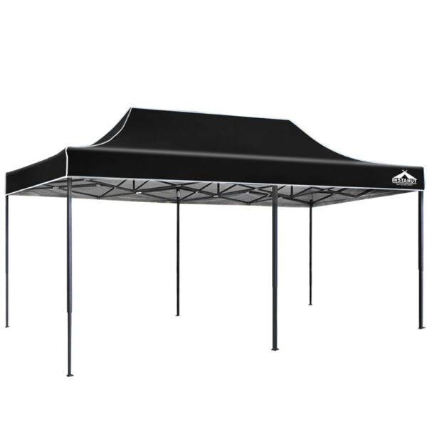 HomeDiscount-Gazebo Pop Up Marquee 3x6 Folding Outdoor 500D Tent Base Pod Black