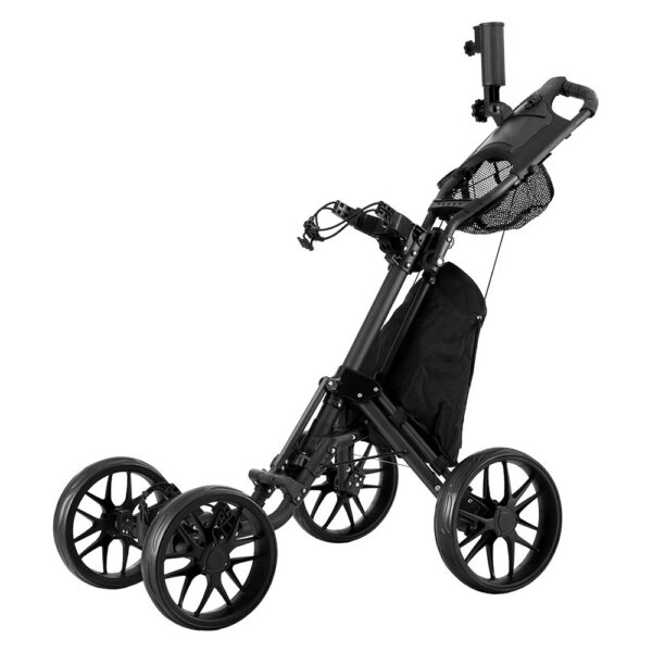 HomeDiscount-Golf Buggy Foldable Trolley Golf Cart Wheels Umbrella Bottle Holder