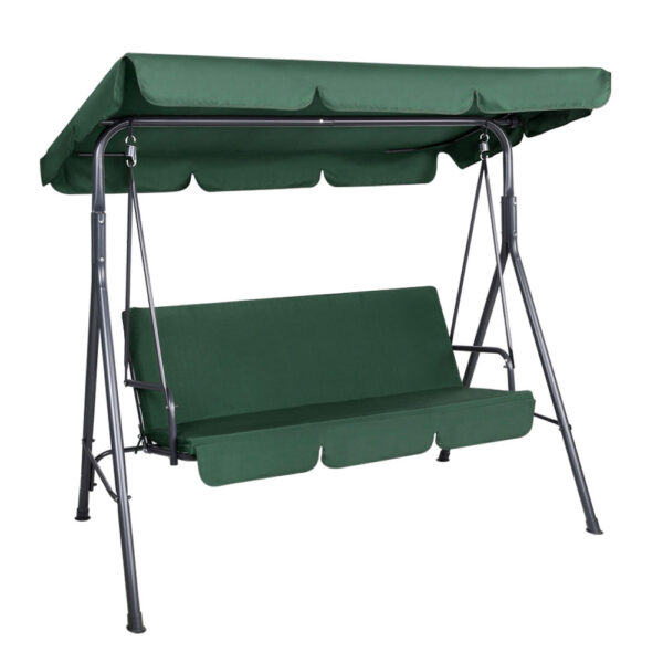 HomeDiscount-Outdoor Swing Chair Garden Bench Furniture Canopy 3 Seater Green