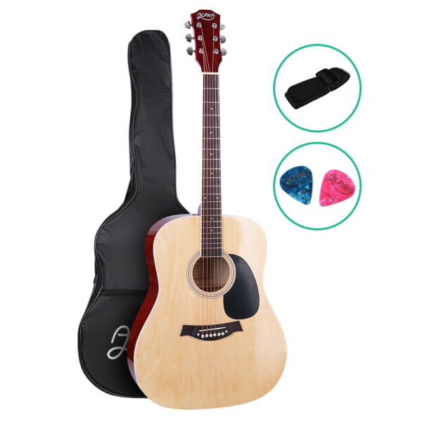 HomeDiscount-41 Inch Acoustic Guitar Wooden Body Steel String Dreadnought Wood