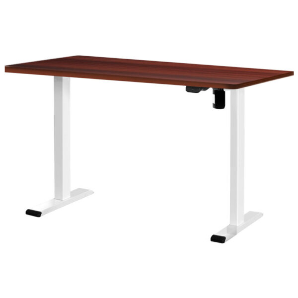 HomeDiscount-Standing Desk Motorised Sit Stand Desks Walnut 140CM